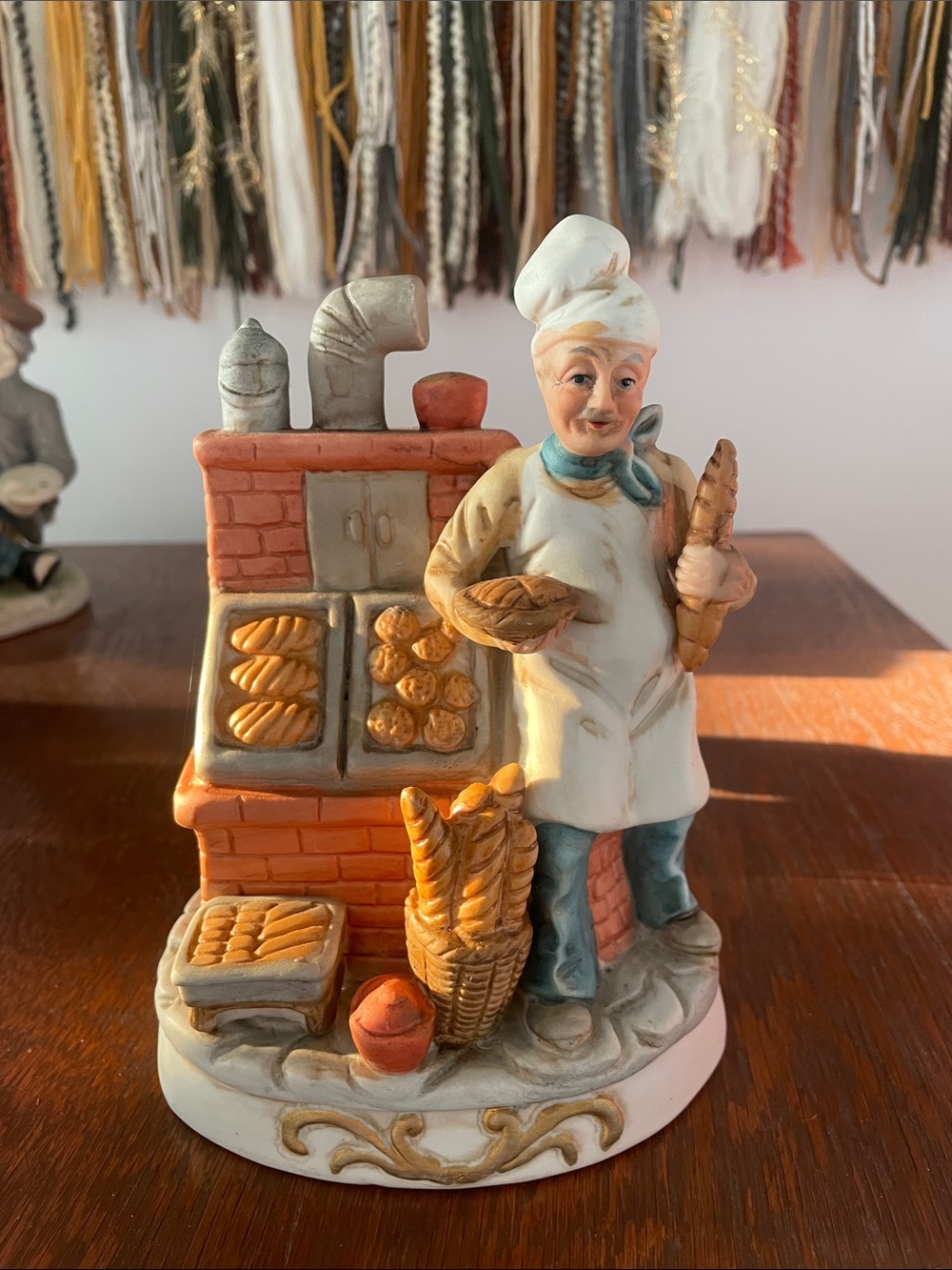 Charming Baker Figurine with Baguettes